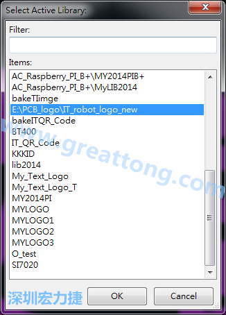 若要存到另外一個library 里， 要點選在File->Current library 重新再選擇Active Library， 就可以點選 File->Save Module in Acitve library 